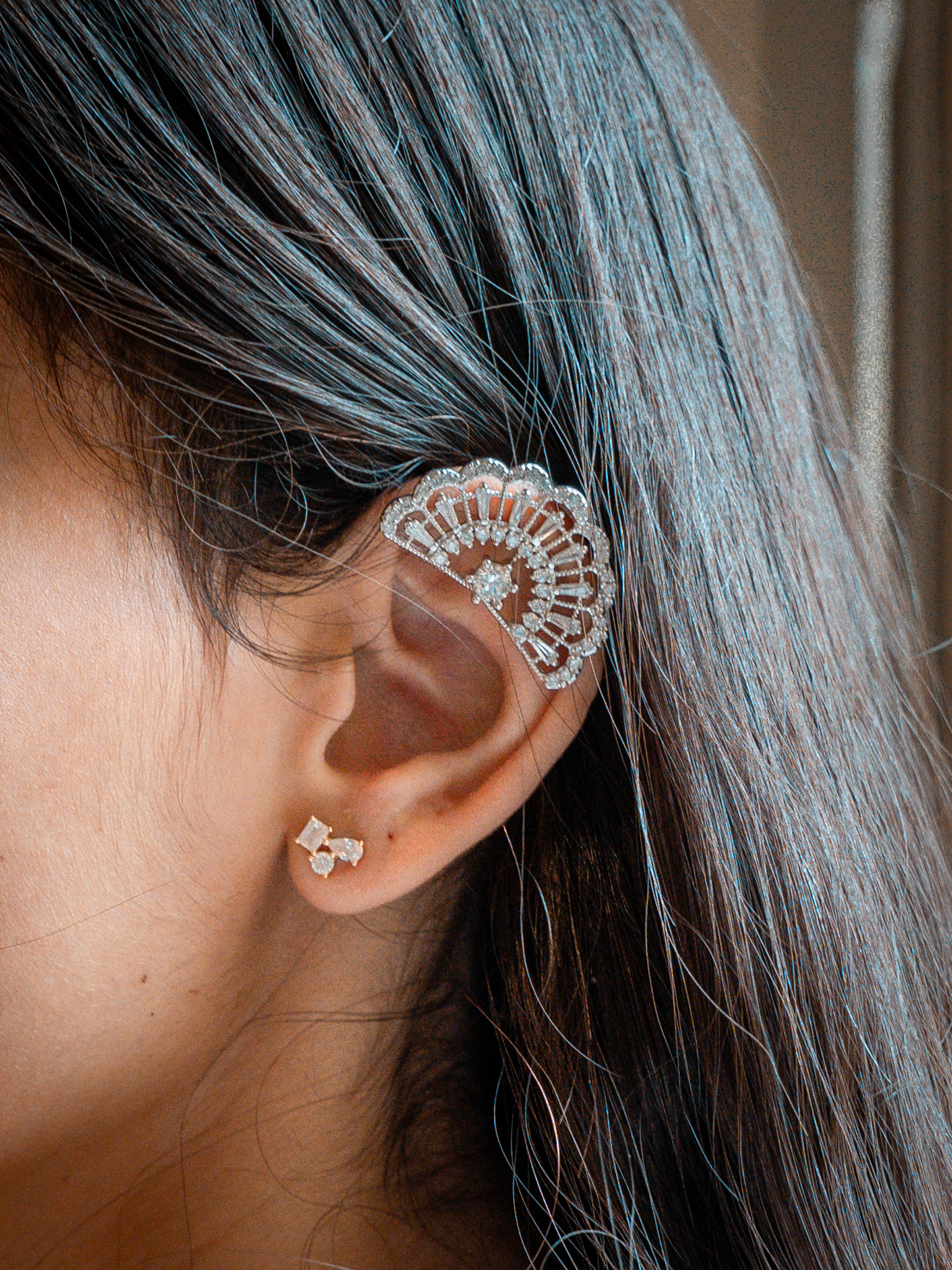 Bijou oreille — ear cuff diamants